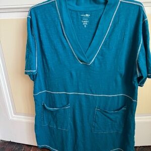 Natural life Charlie Cotton V-Neck Mini Dress  Lyon Blue